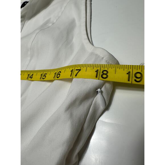 Y2k Express Women's Sleeveless White Stretch Blouse Size 10 - Picture 3 of 9